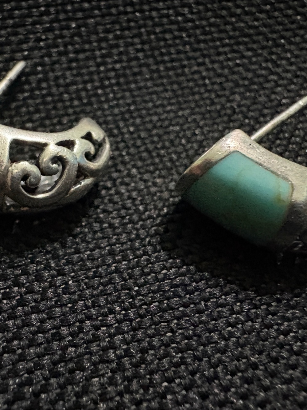 Sterling Silver Turquoise Accent Stud Earrings - Teal Green